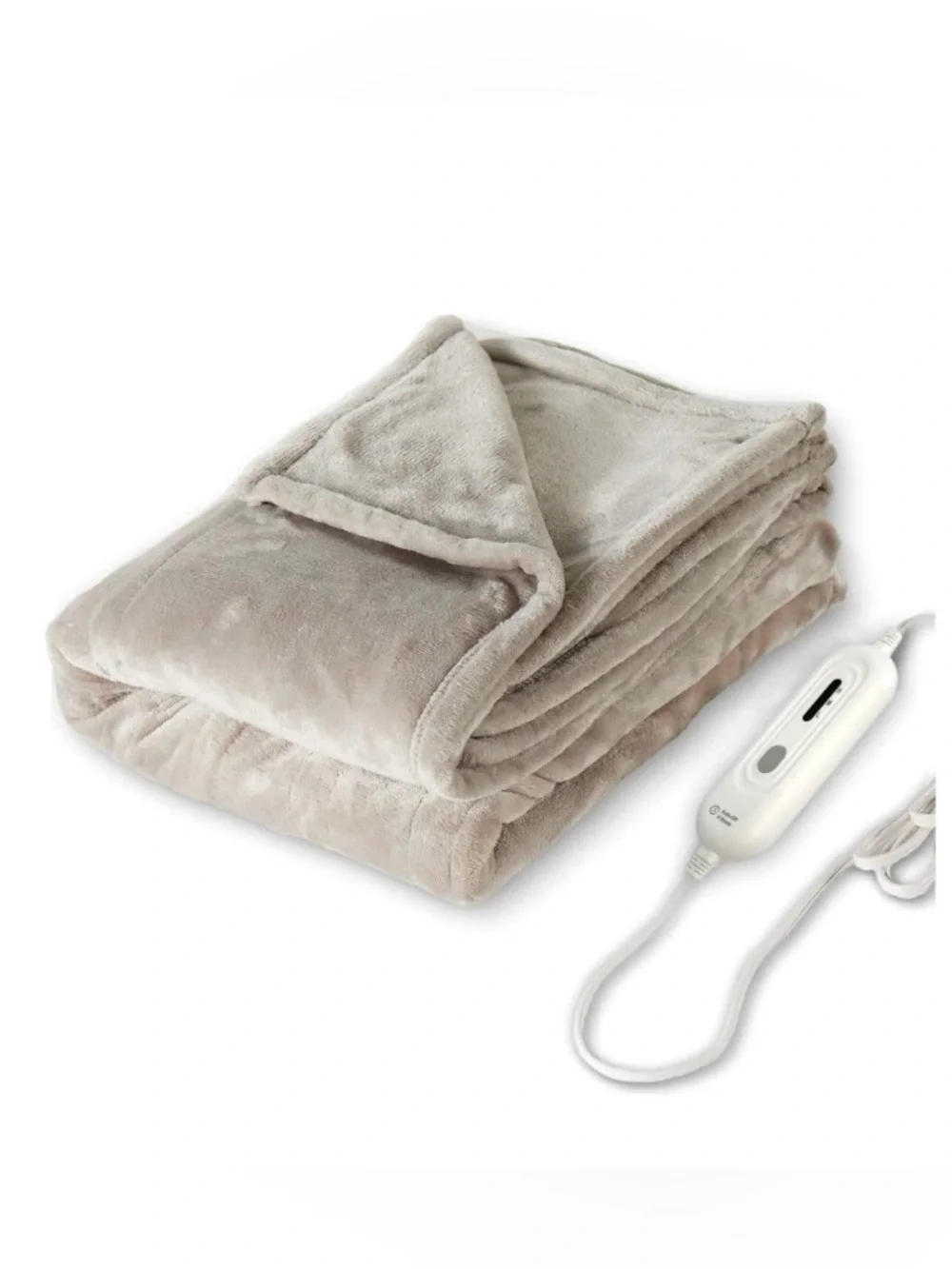 Heated Throw Double-Layer Fleece Electric Blanket 3-Heat Settings - CAMEL